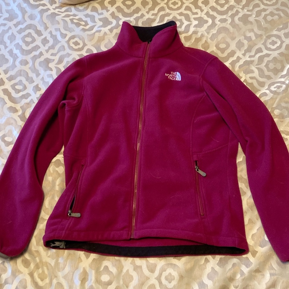 North Face pink fleece jacket
